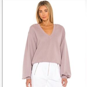 AGOLDE Deep v-neck balloon sleeve sweatshirt. Size XL